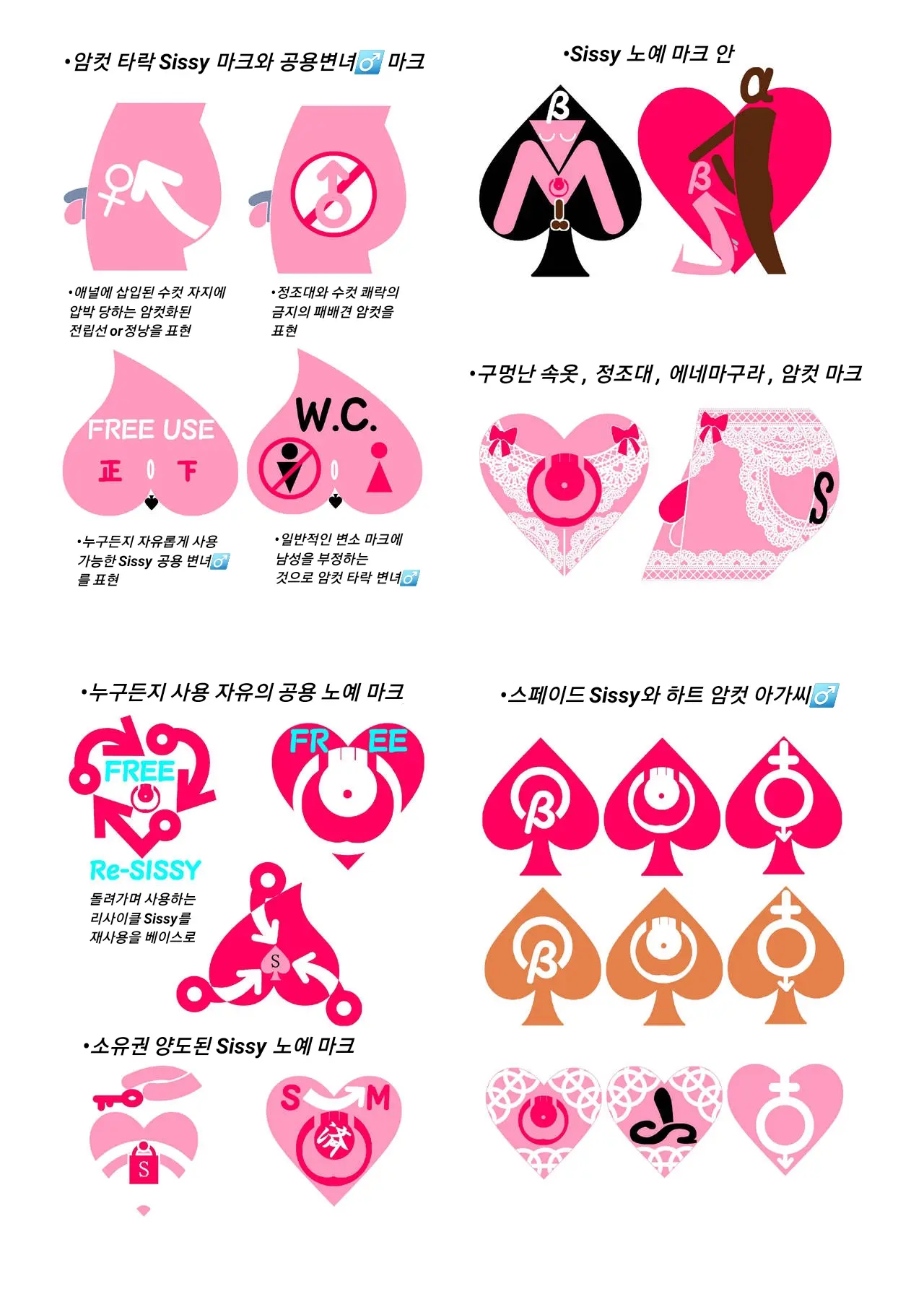 호모 암컷 Sissy에게 주어지는 음문 • 타투 • 마크를 보급받고 싶어서 디자인해서 제공하는 책