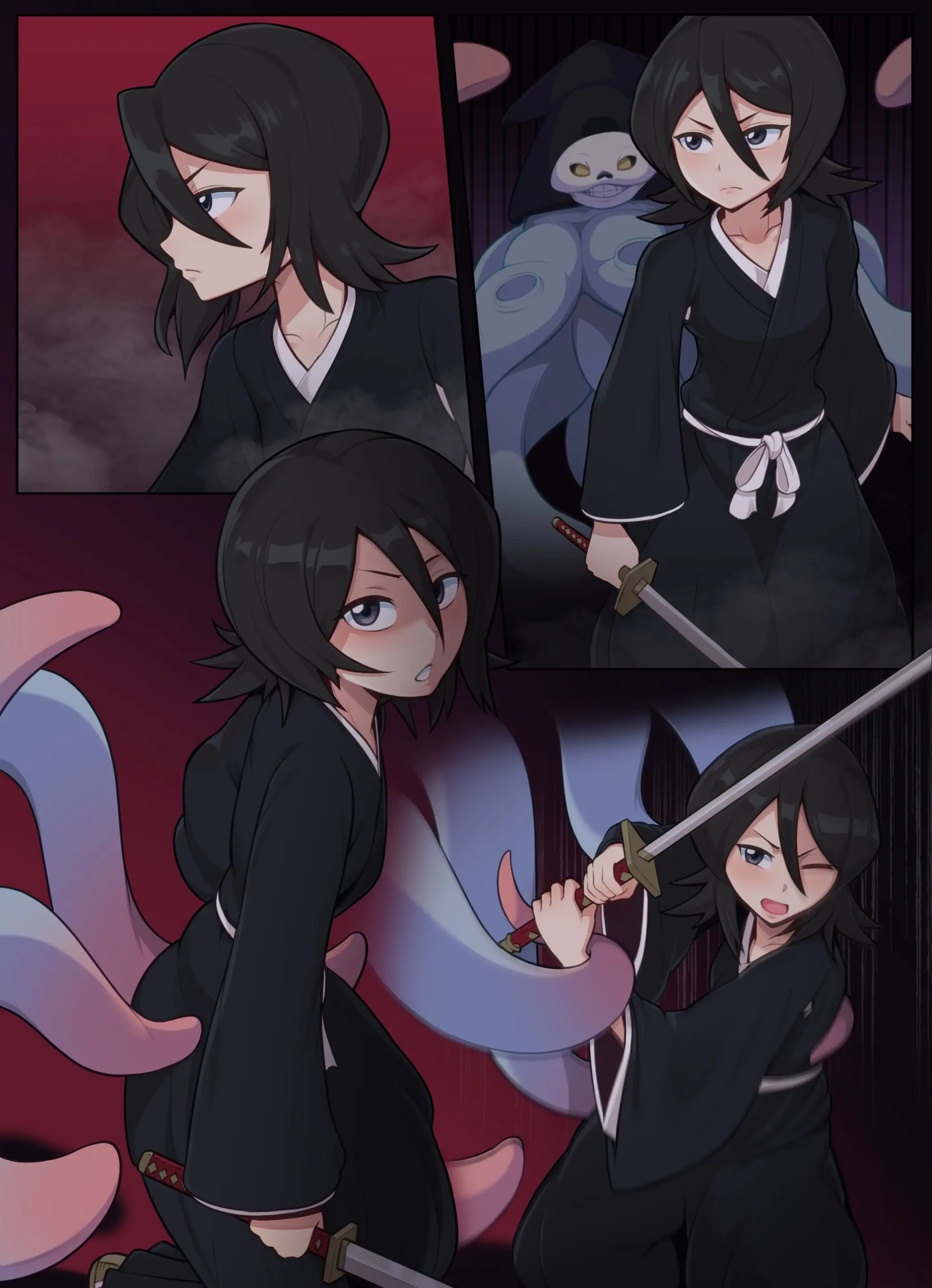 Rukia Attacked By Tentacles