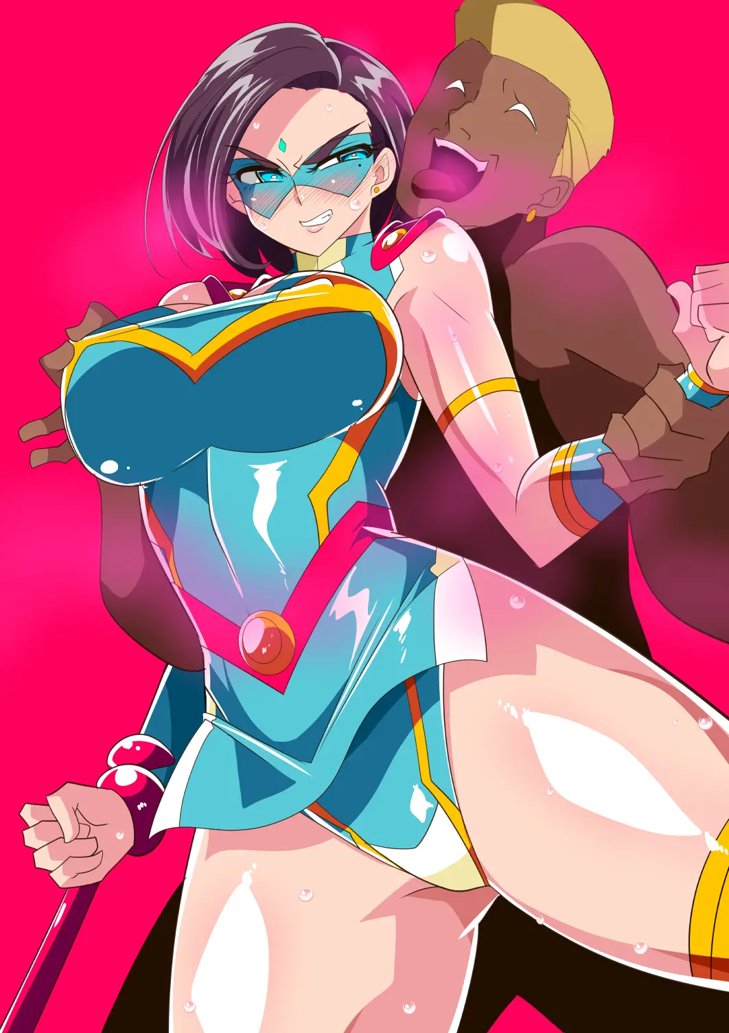 Hitozuma Choujin Mighty Madam! VS Saiin Yarichin Kaijin Zenpen | 유부녀 초인 마이티 마담! VS 최음 양아치 괴인 전편