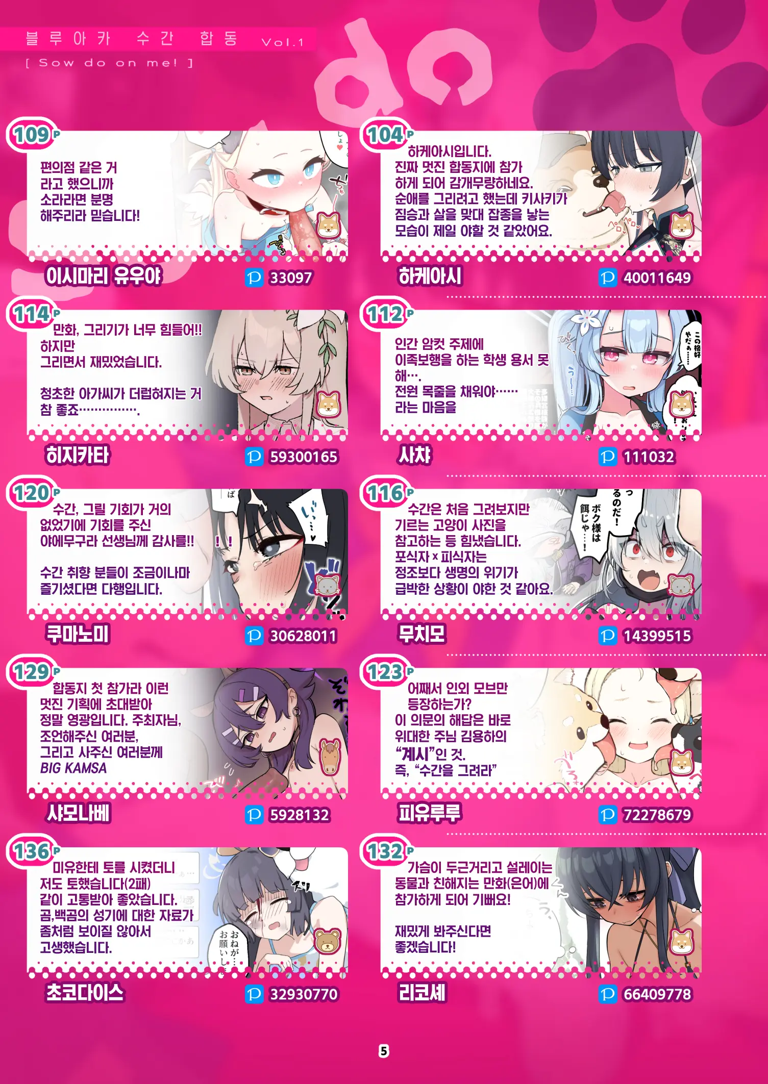 BluArch Juukan Goudoushi Sow Do On Me! Vol.1 | 블루아카 수간 합동지 Sow Do On Me! Vol.1