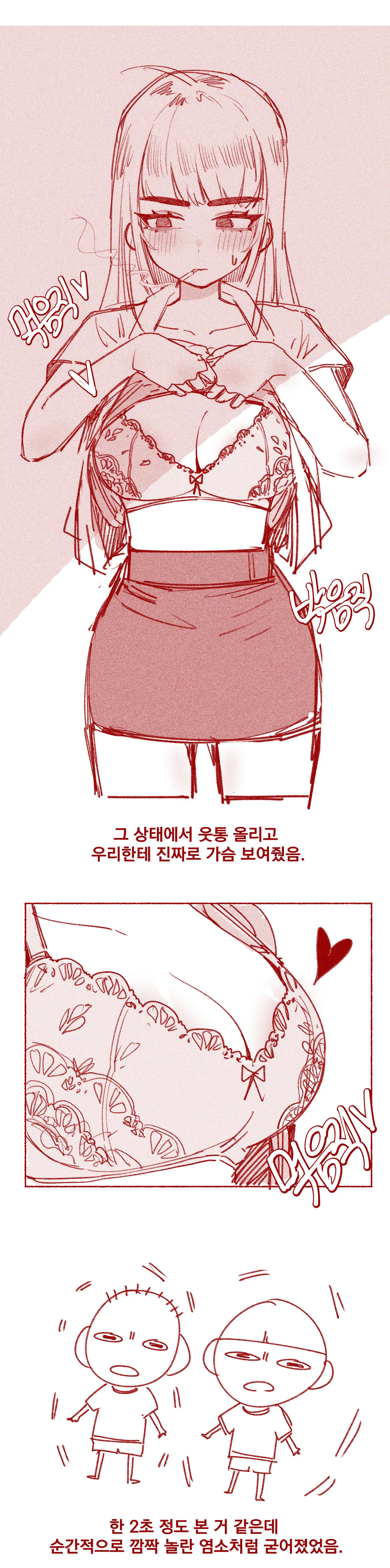 초딩 때 여고딩 누나 가슴 본