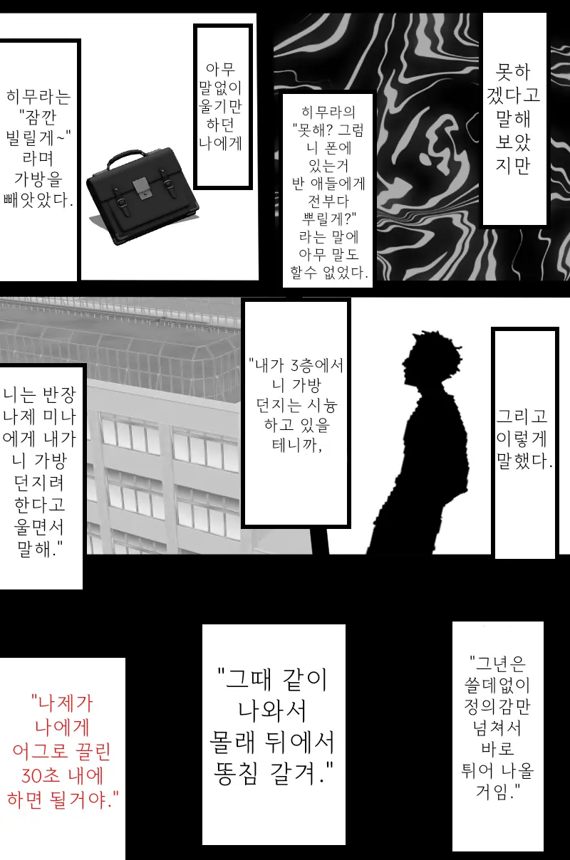 왕따를 당하던 남학생이 명령으로 여고생에게 똥침을 놓는 이야기