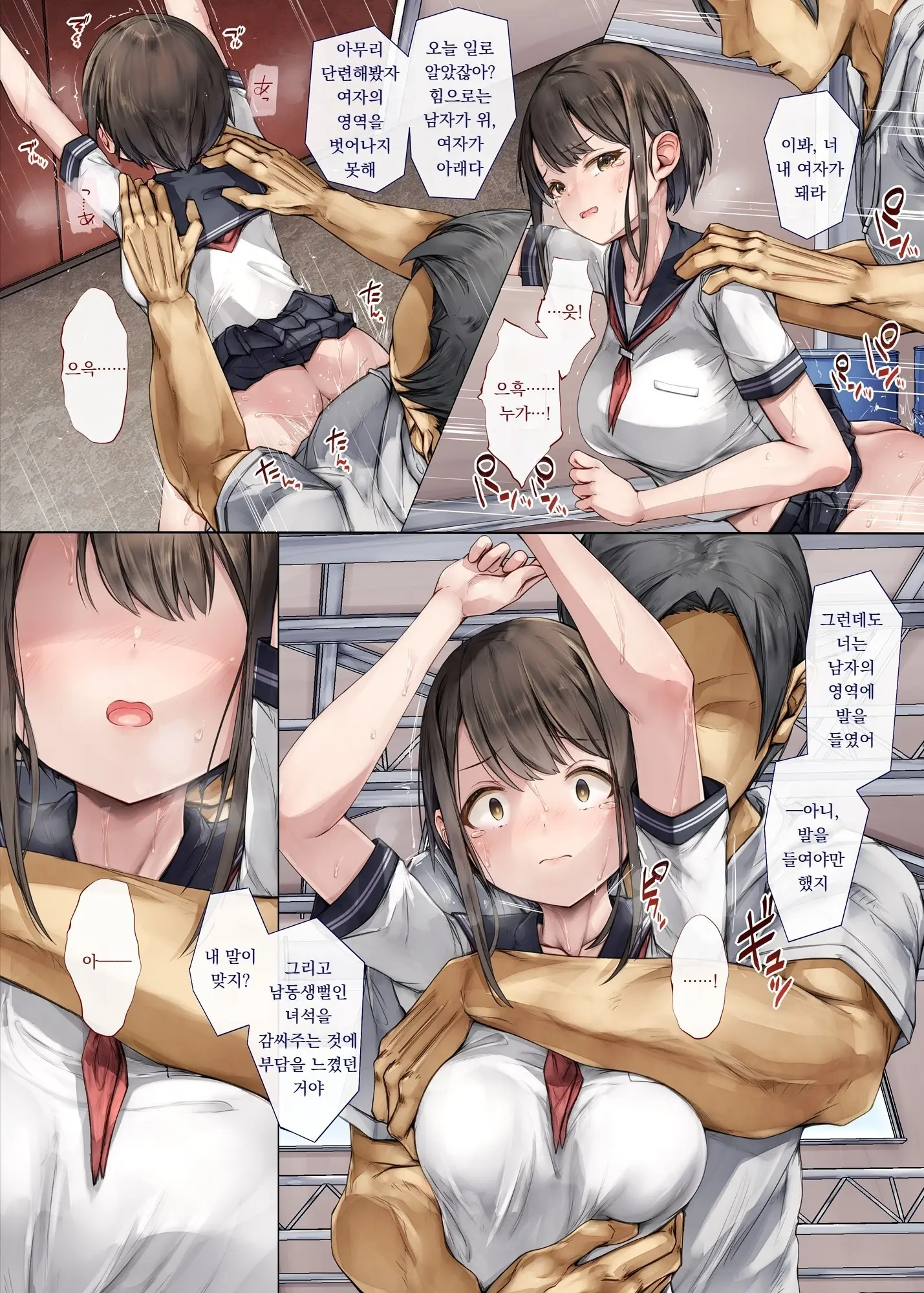 Mesu Ochi Onee-Chan ~Itsumo Mamotte Kureta Otokomasari Na Onee-Chan Wa Kyou Mo Senpai Ni Dakarete Onna Ni Naru~ | 암컷타락 누나 ∼늘 나를 지켜주던 여장부 같던 누나는 오늘도 선배의 품에 안겨 여자가 된다∼