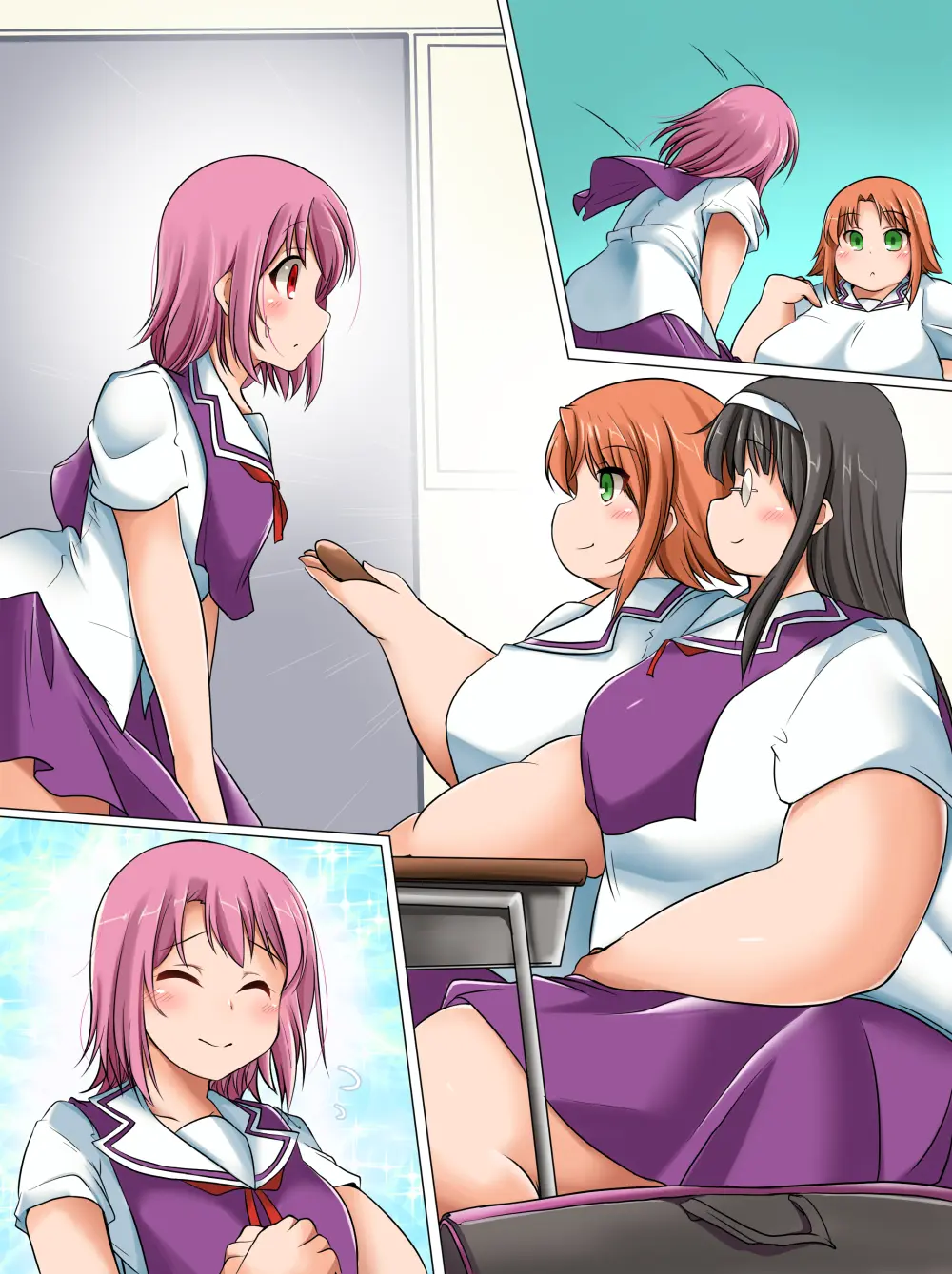 School Girls Weight Gain | 여고생 전학 비만화 만화