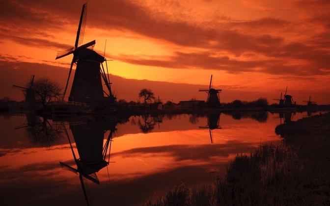 kinderdijksunset