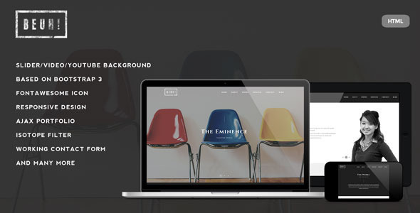 Beuh - Responsive One Page Portfolio Template