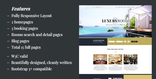 Moon - Hotel HTML Template