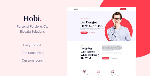 Hobi v1.0 - One Page Personal Portfolio HTML5 Template
