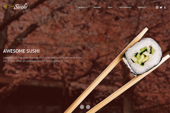 Sushi - Creativemarket Responsive One Page Theme