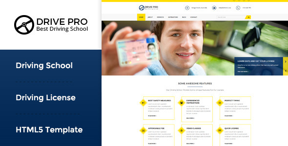 Drive Pro v1.1 - Driving School HTML Template