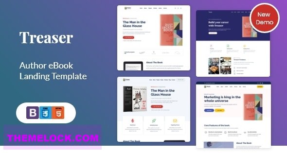 Treaser v1.6 - Author eBook landing Template + RTL