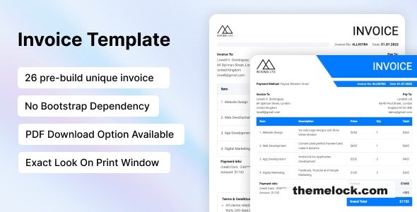 Invoma v1.8.0 - Invoice HTML Template
