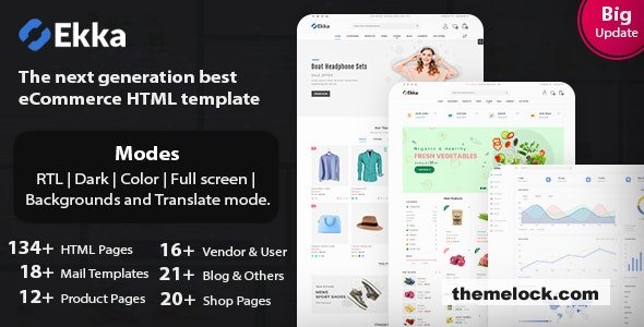 Ekka v3.7 - Ecommerce HTML Template + Admin Dashboard