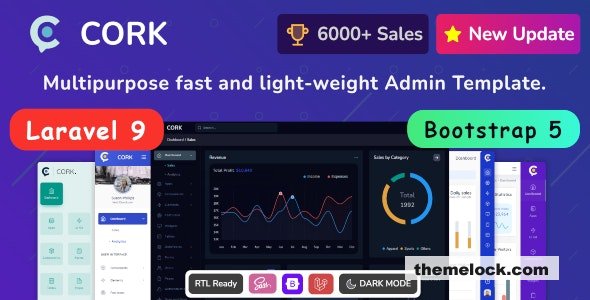 Cork v3.9.0 - Bootstrap 5 Admin & Laravel 9 Dashboard Template