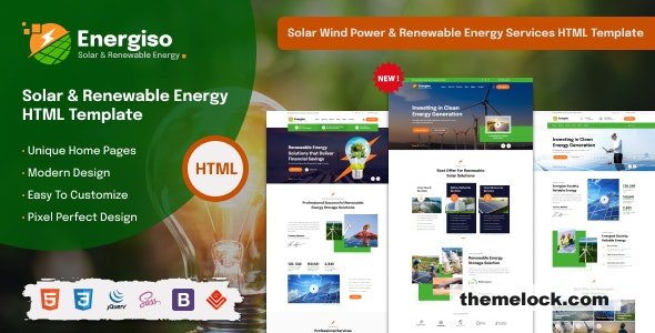 Energiso - Solar Technology & Renewable Energy HTML Template