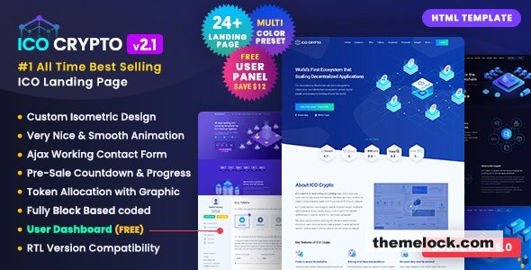 ICO Crypto v2.1 - Multi-Purpose Landing Page HTML Template