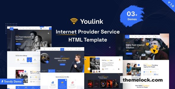 Youlink - Broadband & Internet Services HTML5 Template + RTL