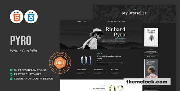 Pyro - Writer Portfolio HTML Template