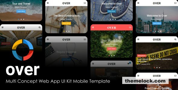 Over - Multi-Concept Web App UI Kit Mobile Template