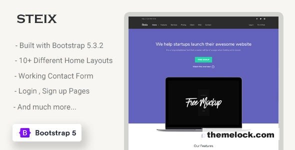 Steix v2.0.0 - Landing Page Template