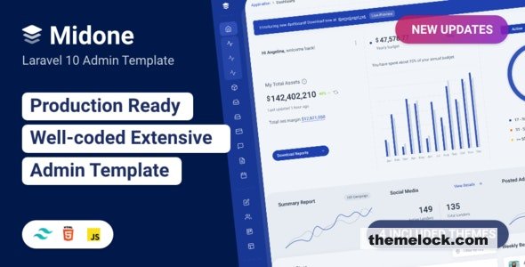 Midone v5.0.3 - Laravel 10 Admin Dashboard Template + HTML Version