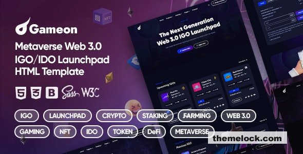 Gameon v2.0 - Metaverse IGO Launchpad HTML Template