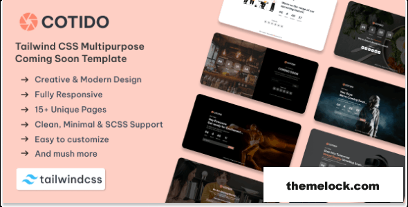 Cotido - Tailwind CSS Coming Soon HTML Template