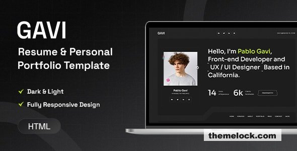 Gavi - Personal Portfolio Resume HTML