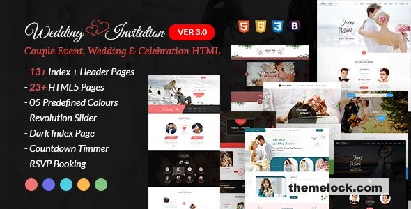 Wedding Event - Wedding Invitation and Celebration HTML Template