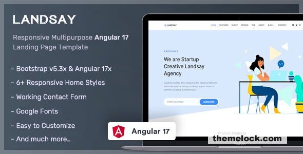 Landsay v1.2.0 - Angular 17 Landing Page Template