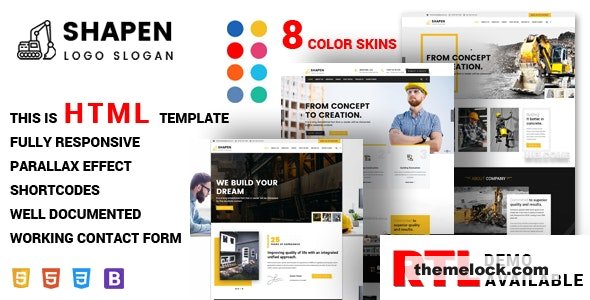 Shapen - Construction HTML Template