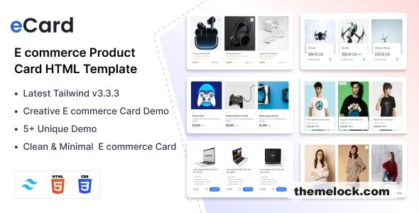 eCard - Tailwind E-commerce Product Card Section Template