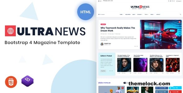 Ultranews v2.1 - Magazine Bootstrap 4 Template