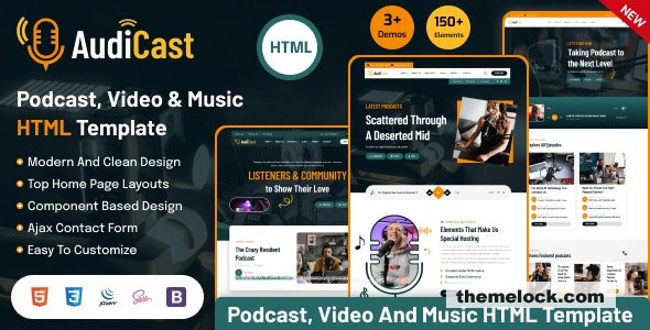Audicast - Podcast, Video & Music HTML Template
