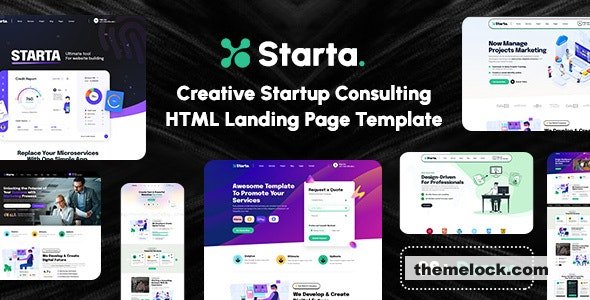 Starta - Creative Startup Agency & Consulting HTML Landing Page Template