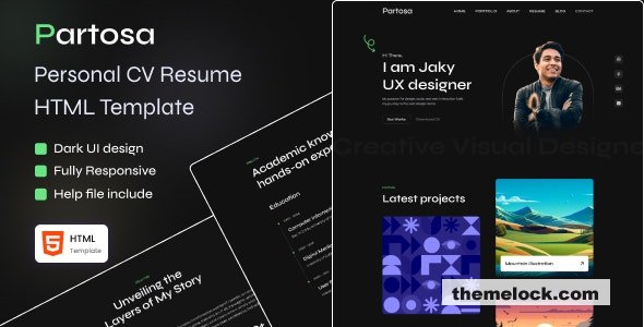 Partosa - Personal Resume and Portfolio Template