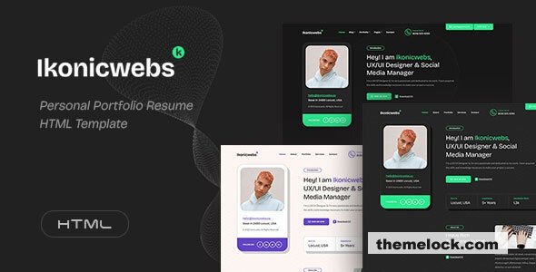 Ikonicwebs - Personal Portfolio Resume HTML Template