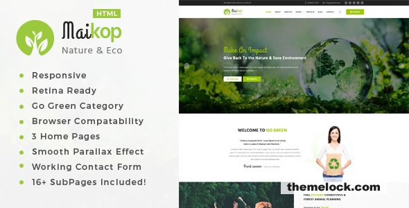 Maikop - Environment / Non-Profit HTML Template