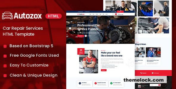 Autozox - Car Repair Services HTML Template