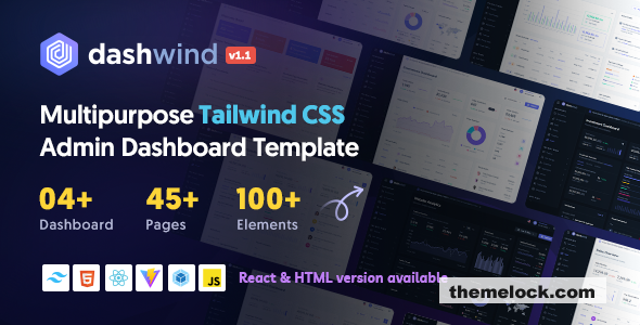 DashWind v1.1.0 - Multipurpose Tailwind CSS Admin Dashboard Template