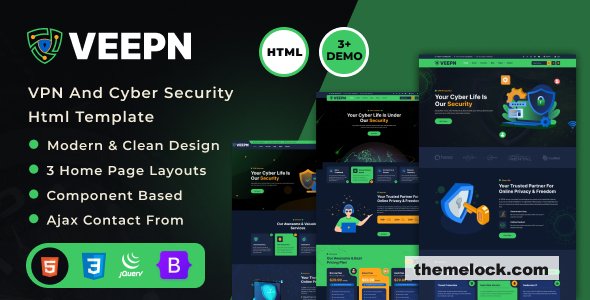 Veepn - VPN & Cloud Services HTML Template