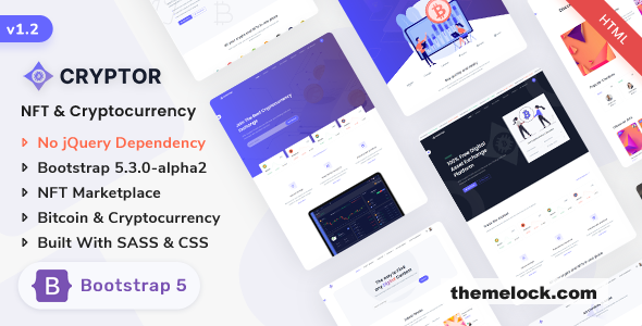 Cryptor v1.2.0 - NFT Marketplace & Cryptocurrency Bootstrap 5 Landing Template