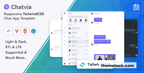 Chatvia v1.1.0 - Tailwind CSS Chat App Template