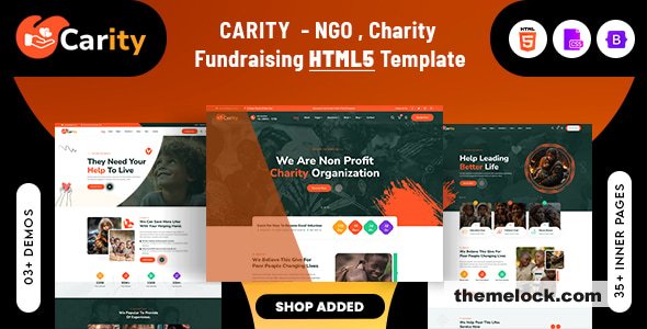 Carity - NGO, Charity, Donation & Fundraising HTML5 Template