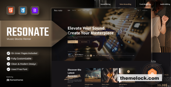Resonate - Music Studio Production HTML Template