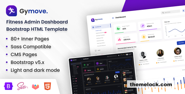 Gymove v2.1 - Fitness Admin Dashboard Bootstrap HTML Template