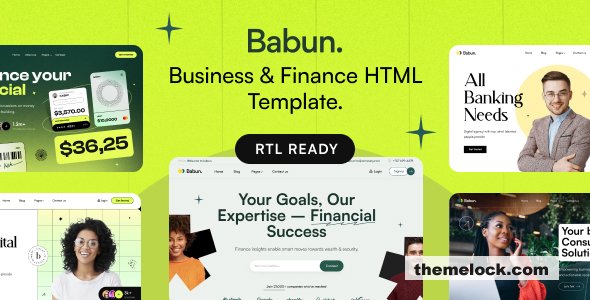 Babun - Business & Finance Responsive HTML5 + RTL Template