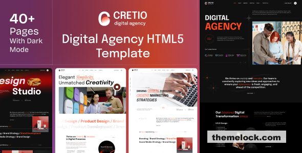 Cretio – Digital Agency HTML Template