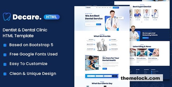 Decare - Dentist & Dental Clinic HTML Template