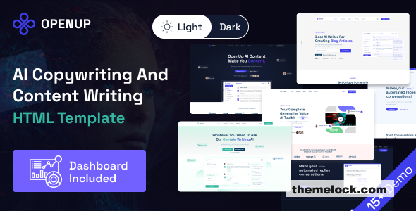 Openup - AI Writer and AI Application HTML Template + Dashboard